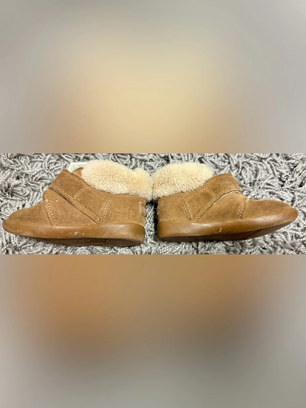 UGG Kids Chestnut Brown Suede Shearling Booties